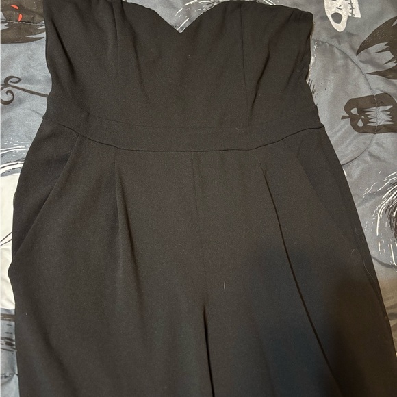 Express Black Strapless jumpsuit - Picture 1 of 6